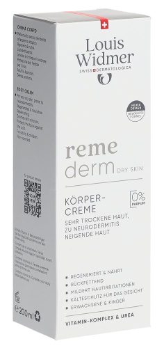 Louis Widmer, Louis Widmer - remederm Körpercreme ohne Parfum, 200 ml