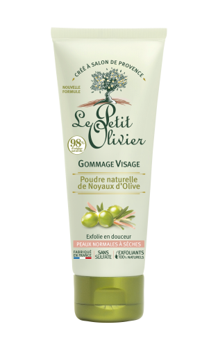 Le Petit Olivier, Le Petit Olivier Gesichtspeeling - Natürliches Olivenkernpulver, Normale bis trockene Haut, 75ml