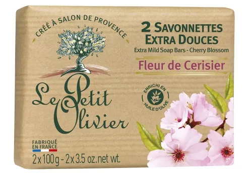 Le Petit Olivier savonnettes fleur de cerisier 2 x 100 g