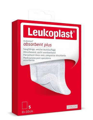 Leukoplast, Leukoplast Leukomed 8x10cm, steriler Wundverband (5 Stk)