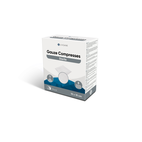 Livsane, Livsane sterile Mullkompresse, 10x10cm (2x25 Stk)