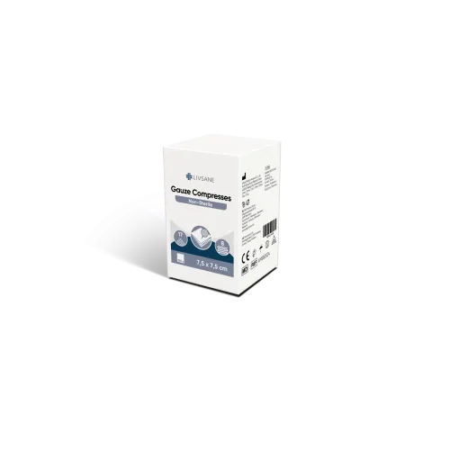 Livsane, Livsane unsterile Mullkompresse, 7.5x7.5cm (100 Stk)