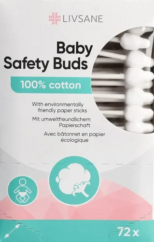 Livsane, Livsane Baby Sicherheitswattestäbchen (72 Stk)