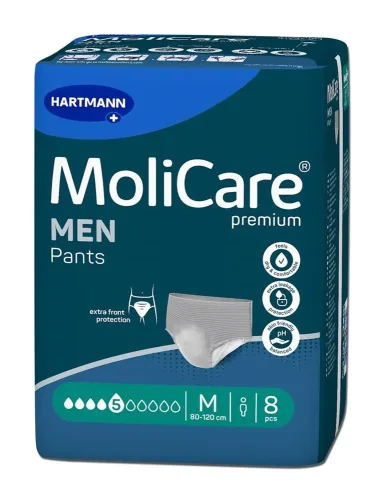 MoliCare, MoliCare Premium Men Inkontinenz-Pants, Taille 80-120cm, Stärke 5 (8 Stk)