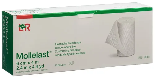 Mollelast, Mollelast Elastische Fixierbinde 6cmx4m weiss (20 Stk)