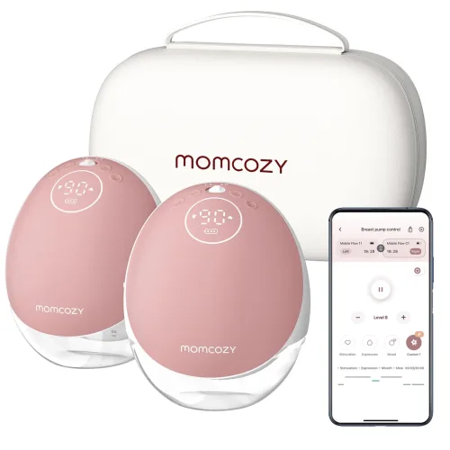 Momcozy - M9 Doppelte Milchpumpe, Rot Bunt