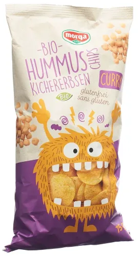 morga, Morga Bio Hummus Kichererbsen Chips Curry glutenfrei (75g)