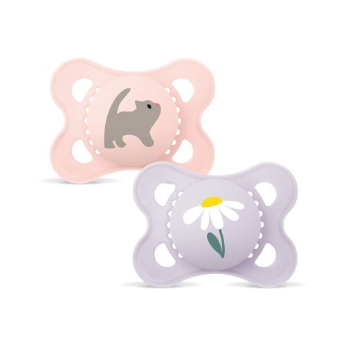 MAM, MAM Original Nuggi Silikon, 0-6 Monate, pink/lila (2 Stk)
