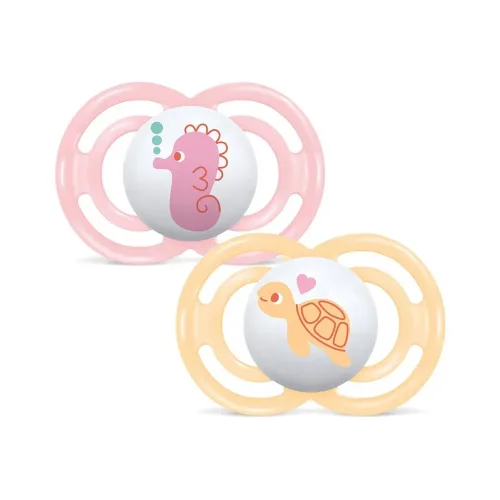 Mam, MAM Perfect Nuggi Silikon 6-16 Monate, pink/lila (2 Stk)