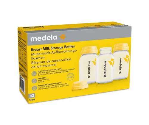 medela, 3er-Pack Babyflaschen für Muttermilch, 150 ml
