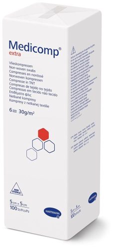 MEDICOMP, Medicomp Vlieskompressen, Extra 6-fach, S30, 5x5cm, unsteril (100 Stk)