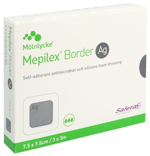 Mepilex, Mepilex Border Ag Schaumverband 7.5x7.5cm (5 Stk)