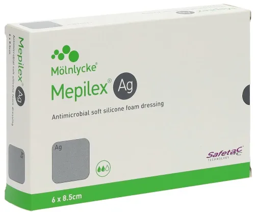 Mepilex, Mepilex Ag Schaumverband 6x8.5cm (5 Stk)