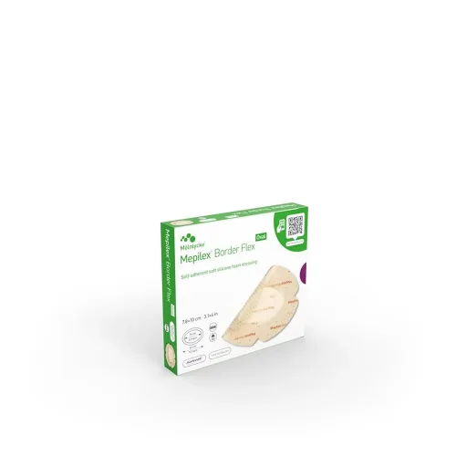 Mepilex, Mepilex Border Flex Oval Schaumverband 7.8x10cm (5 Stk)