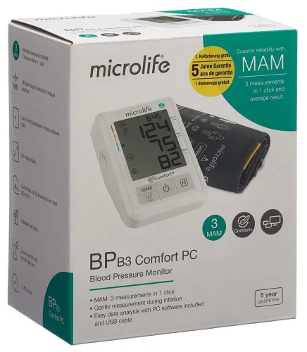 Microlife, Microlife BP B3 Comfort Blutdruckmessgerät – Blutdruckmessgerät/Herzfrequenzmessgerät – weiss