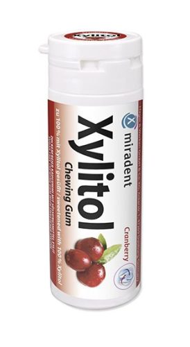 HERBA, Miradent Xylitol Cranberry Zahnpflegekaugummi, Dose &agrave; 30 Stk.