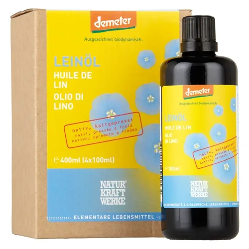 Naturkraftwerke, NATURKRAFTWERKE Leinöl nativ Demeter (4x100ml)