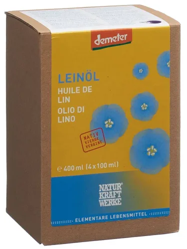 Naturkraftwerke, NATURKRAFTWERKE Leinöl nativ Demeter (4x100ml)