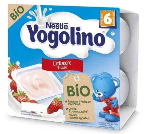 Nestlé Yogolino, Nestlé Yogolino Bio Erdbeere, 6 Monate (4x90g)
