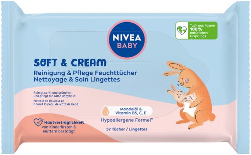 Nivea, Nivea - Baby SOFT & CREAM Feuchttücher, 57 Stück