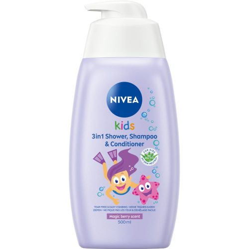Nivea, NIVEA Kids 2in1 Shower & Shampoo Beerenduft (500ml)
