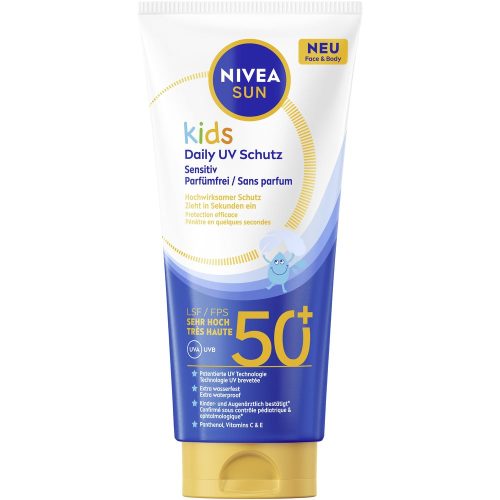 NIVEA SUN, NIVEA SUN - Kids Daily UV Schutz Sensitiv Parfümfrei FPS 50+, 100  ml