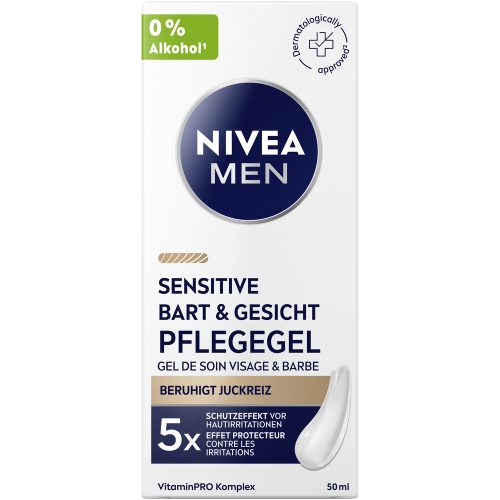 Nivea, Nivea - MEN Sensitive Bart & Gesicht Pflege-Gel, 50 ml