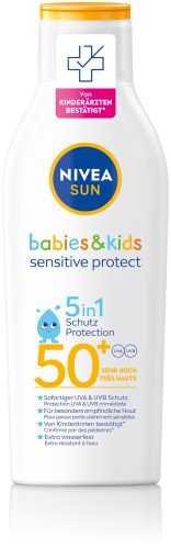 NIVEA SUN, NIVEA SUN - Babies & Kids Sensitive Protect Lotion LSF 50+, Sun Babies & Kids Sensitive Protect Lotion, 200 ml