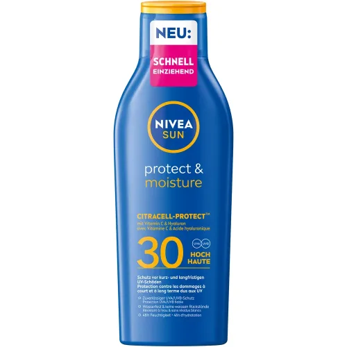 NIVEA SUN, NIVEA SUN - Protect & Moisture Sonnenmilch LSF 30, 200 ml