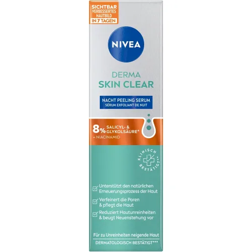 Nivea, Nivea - Derma Skin Clear Nacht Peeling Serum, 40 ml
