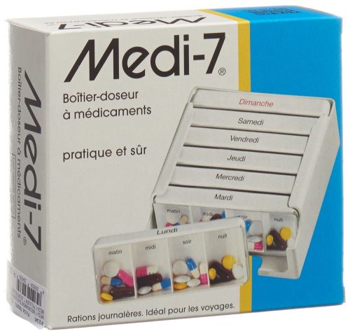 Sahag, Sahag Medi-7 Medidosierer, 7 Tage, 4 Fächer, weiss, Französisch (1 Stk)