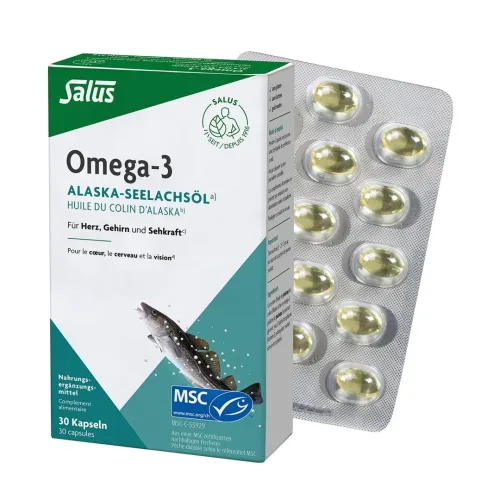 Salus, Salus Omega-3 Kompakt Seelachsöl Kapseln (30 Stk)