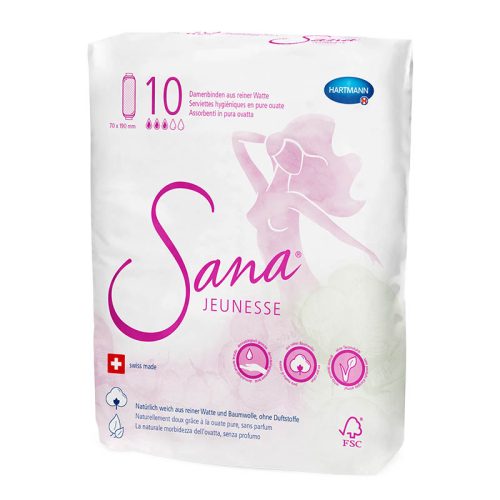 Sana, Sana - Jeunesse Binden - Weiss - Baumwolle - 10 Slipeinlagen