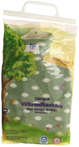 Sänger, Sänger Wärmflasche 2l Strickbezug grün mit Punkten ( 1 Stk)
