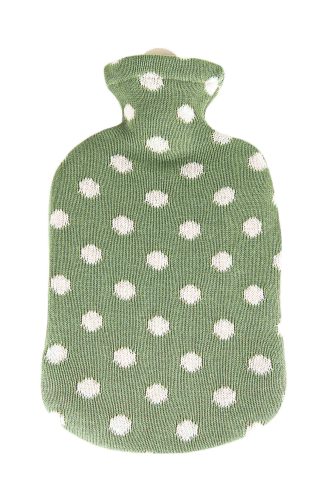 Sänger, Sänger Wärmflasche 2l Strickbezug grün mit Punkten ( 1 Stk)