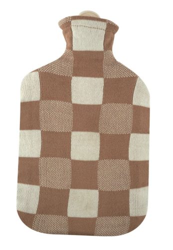 Sänger, Sänger 2-Liter-Wärmflasche mit Strickbezug karo-beige (1 Stk)