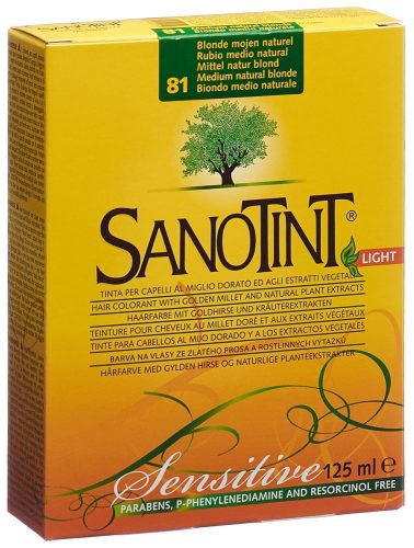 Sanotint, Sanotint Sensitive Haarfarbe 81, mittel naturblond (125ml)