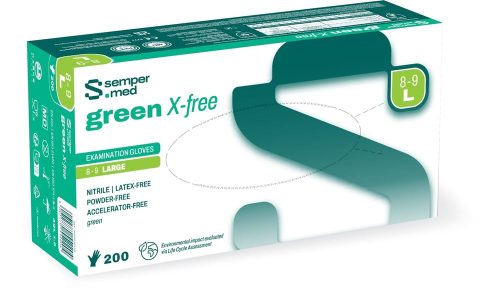 sempermed, sempermed green X-free Nitril-Untersuchungshandschuh, Grösse L, Breite 110mm (200 Stk)