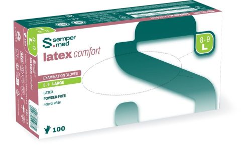 Sempermed, sempermed Latex Comfort Untersuchungshandschuhe, Grösse L, steril, Handumfang 20-23cm (100 Stk)