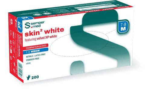sempermed, sempermed skin² white Nitril-Untersuchungshandschuh, Grösse M, Breite 95mm (200 Stk)