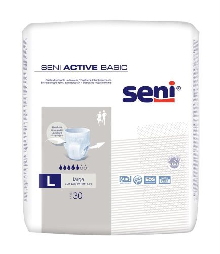 SENI, Seni Active Basic Einmal-Inkontinenzslip, Grösse L, Umfang 100-135cm (30 Stk)