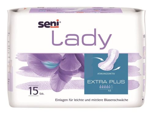seni, seni Lady Extra Plus Einlage atmungsaktive anatomische 15x33cm 4.5 Tropfen (15 Stück)
