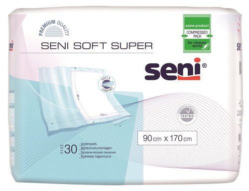 seni, seni Soft Super Einmal-Bettschutz mit Flügeln 90x170cm 4 Tropfen (30 Stück)