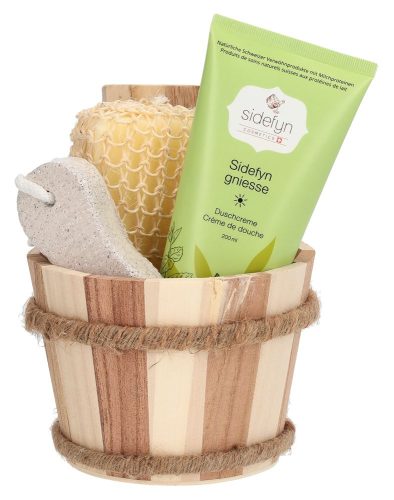 sidefyn, sidefyn Geschenkset Holzkübel Duschcreme, Sidefyn gniesse (3-teilig)