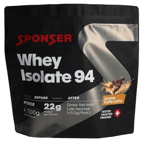 SPONSER, SPONSER - Power Pulver, Whey Isolate 94 Caffe Latte, 1500g