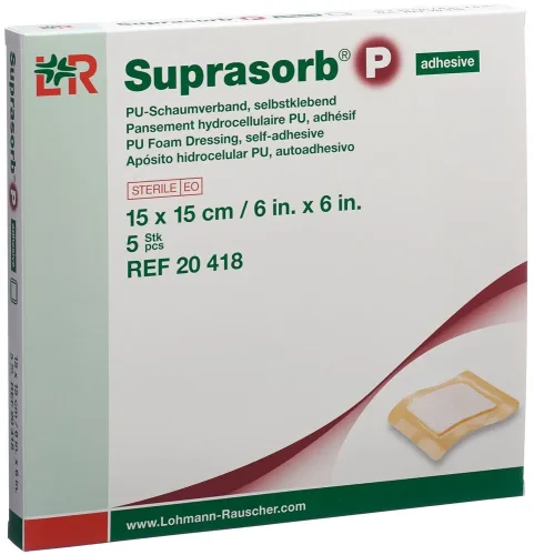 Suprasorb P Schaumverband 15x15cm selbstklebend 5 Stk