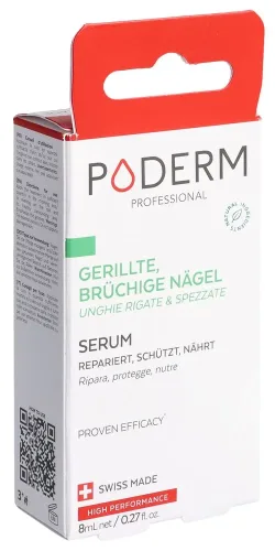 PODERM, PODERM - Brüchige, Gerillte und Strapazierte Nägel - Swiss Made, 8 ml