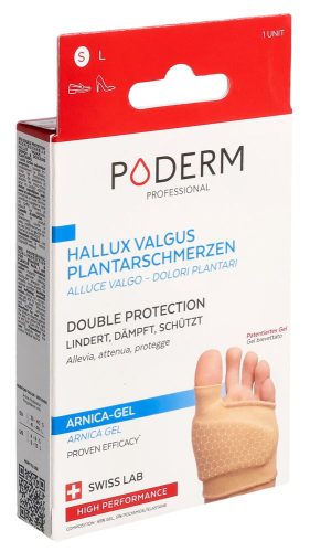 PODERM, Hallux Valgus & Plantarschmerzen Doppelter Schutz - Größe S - Von Podologen Empfohlen - 100 % Natürlich Und Vegan - Swiss Made Unisex  S