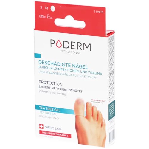 PODERM, Zehenschutz Nagelpilz X2 - Größe L - Von Podologen Empfohlen - 100% Natural&vegan - Swiss Made Unisex  L