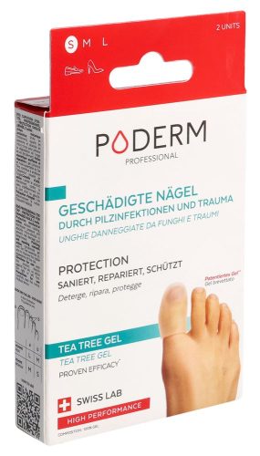 PODERM, Zehenschutz Nagelpilz X2 - Größe S - Von Podologen Empfohlen - 100% Natural&vegan - Swiss Made Unisex  S